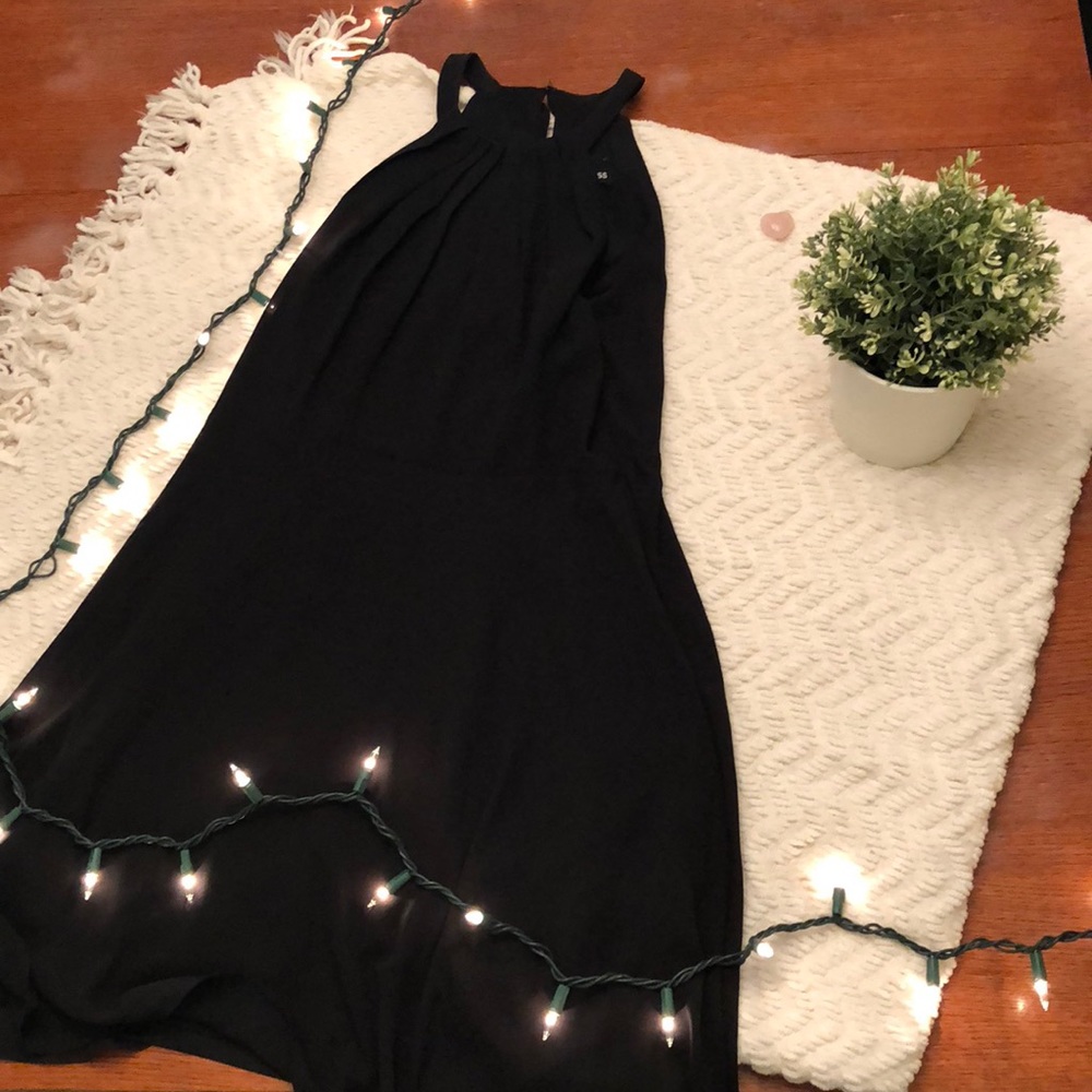 Little black dress with halter and open back